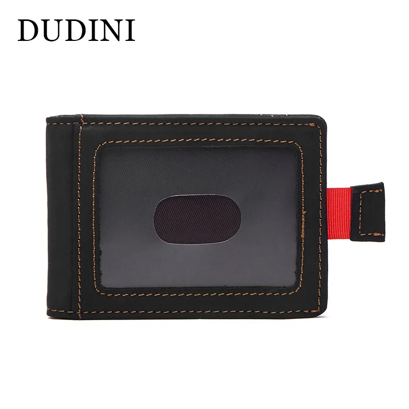 Dudini RFID Для мужчин Пояса из натуральной кожи Женские Кошельки короткие доллар