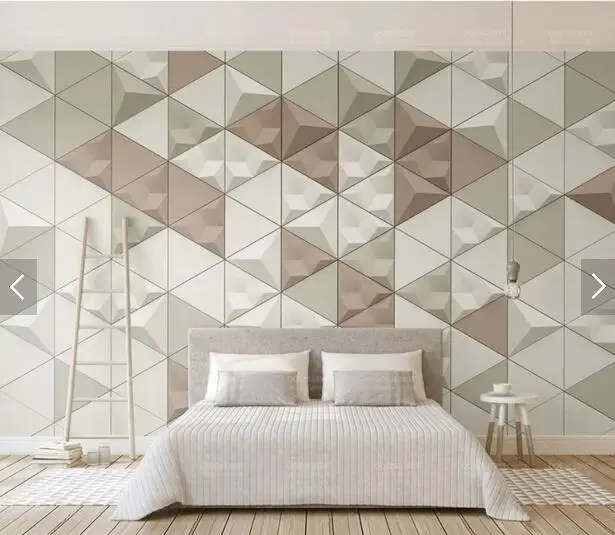 3d обои на заказ Геометрическая треугольная роспись для гостиной дивана фоновая