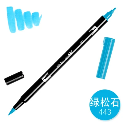 443 1 шт., TOMBOW, AB-T, Япония, 96 цветов, художественная кисть, ручка с двумя головками, маркер, профессиональный водный маркер, ручка для рисования, Kawaii, канцелярские принадлежности - Цвет: 443