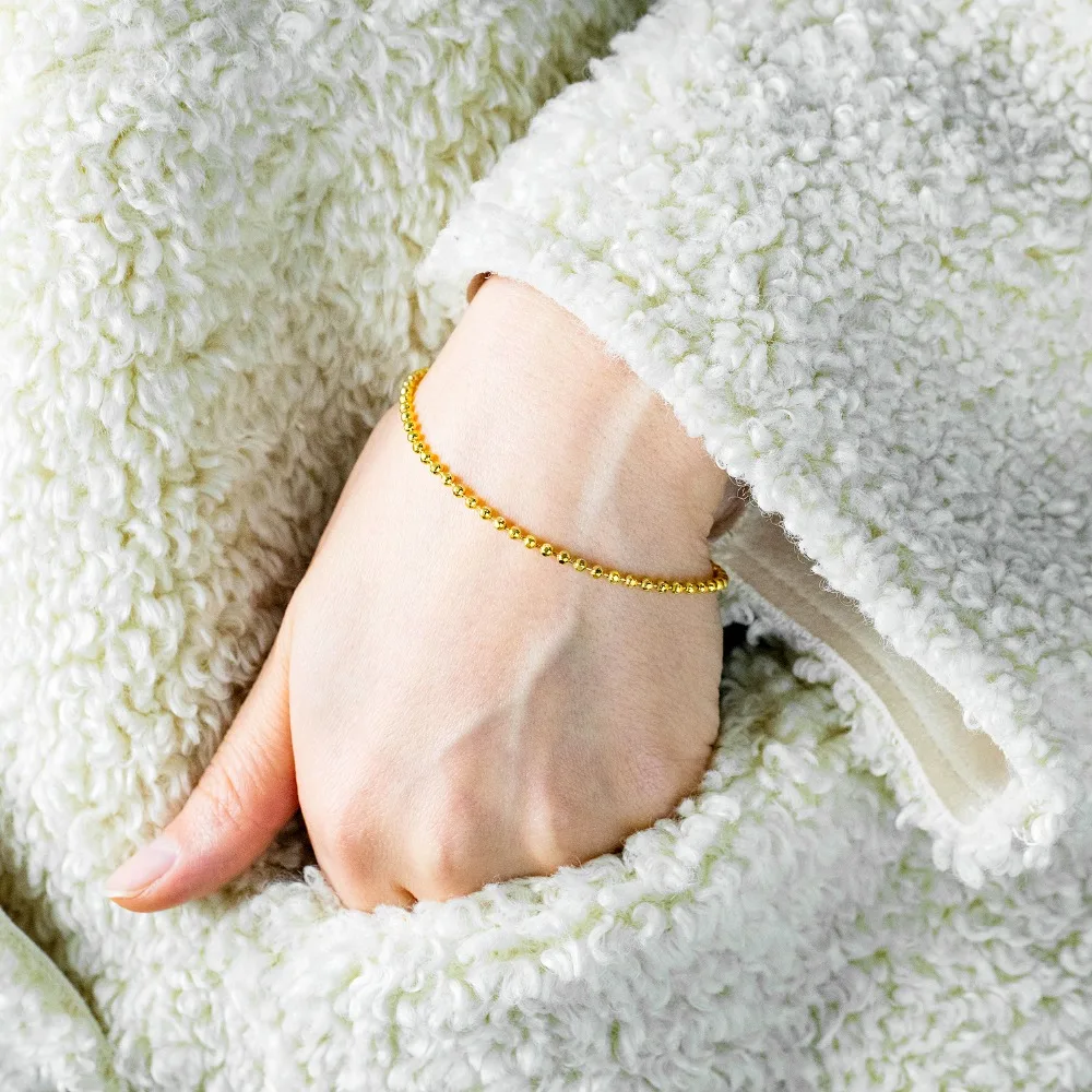 Женский медный браслет с бусинами 2 мм регулируемая длина|Плетеные браслеты| |