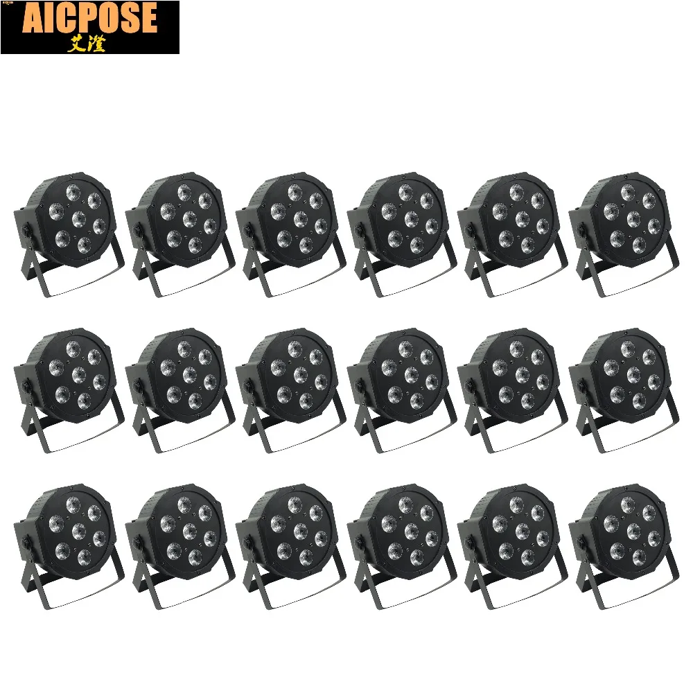 18 шт./лот 25 Угловые большие линзы 7x18 Вт led Par огни RGBWA UV 6in1 плоские par dmx512 дискотечные