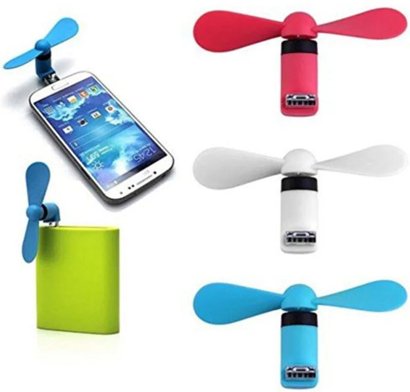 Мини вентилятор 2 в 1 Micro/USB OTG маленький портативный вращающийся кулер USB