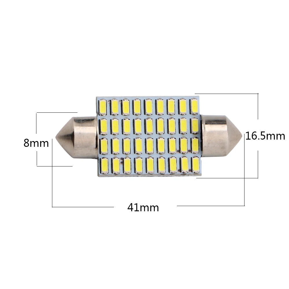 YM E-Bright 100PCS C5W Car Led 36mm 39mm 41mm 3014 36 SMD 6500K Bulbs For Door Lights Festoon Dome Light Interior Lighting | Автомобили и