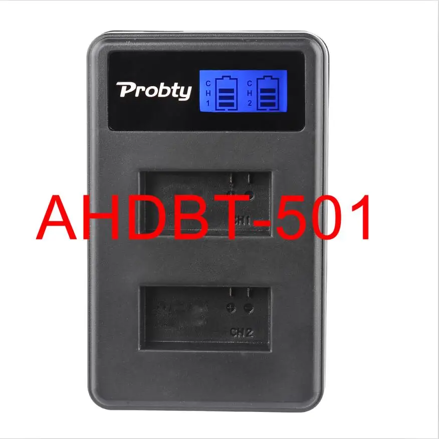 2 шт. аккумулятор 1680 мАч для GoPro hero 5 hero 6 hero 7 black Bateria Akku для GoPro hero 5 6 7 hero 5 AHDBT 501 аккумулятор - Цвет: LCD Charger