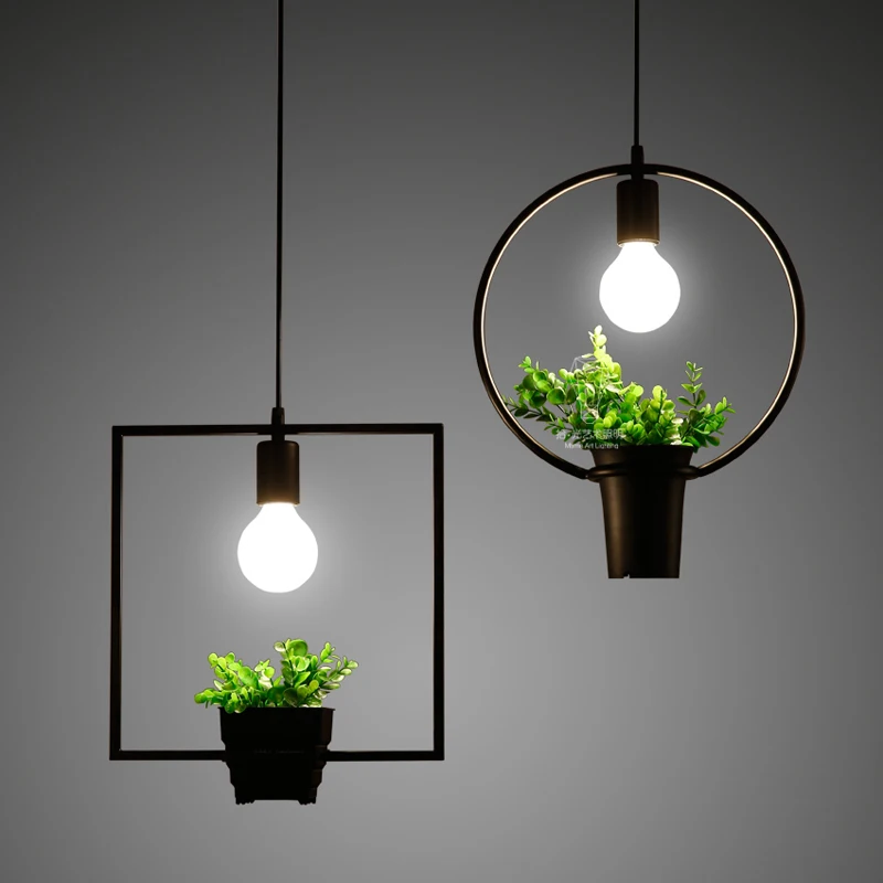

Loft Retro Green Plant Vase Pendant Light GOLD Iron For Dining Room Restaurant Bedroom Coffee shop Living Room LED E27 bulbs