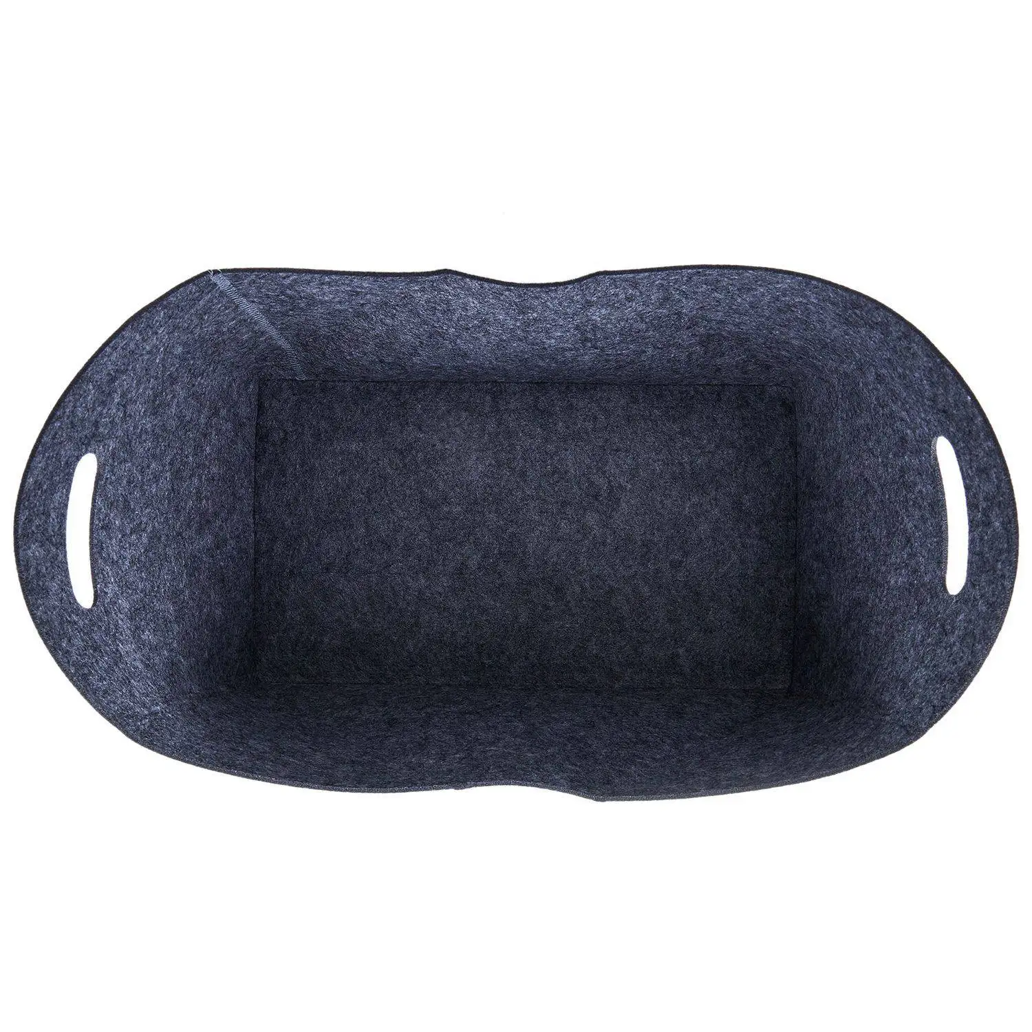 2 pieces felt basket for firewood oval shape with two handles anthracite 39 x 22 27.5 cmd | Дом и сад