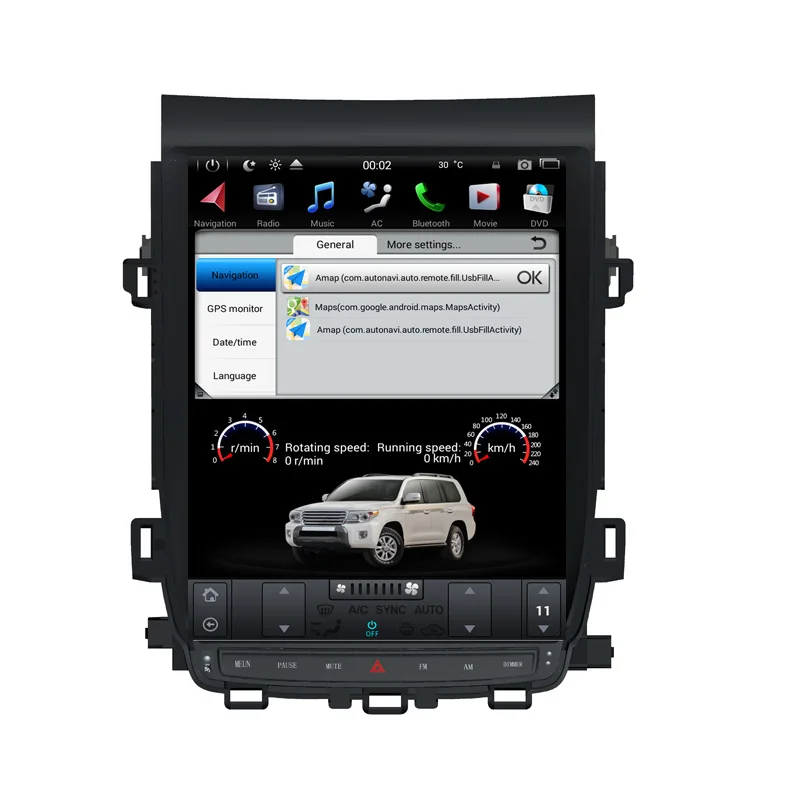 12 1 дюймовый автомобильный dvd плеер Tesla style android 9 0 для TOYOTA Alphard vellfire 20 series 2010 2014