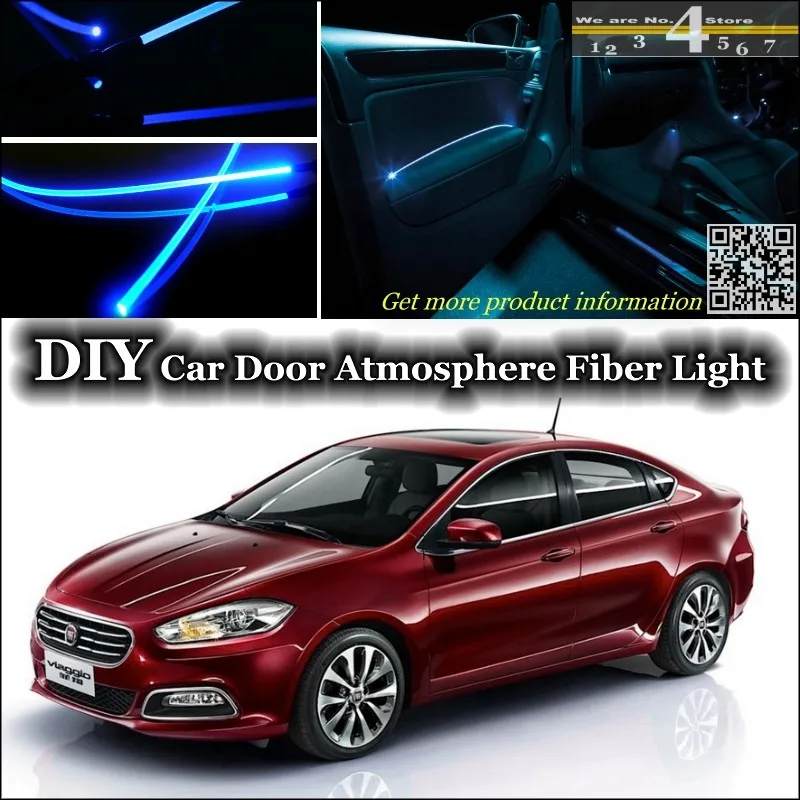 

For Fiat Viggio interior Ambient Light Tuning Atmosphere Fiber Optic Band Lights Inside Door illumination Not EL light Refit