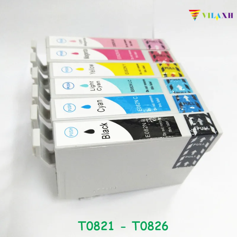 Чернильный картридж vilaxh T0821 T0821N для Epson Stylus R270 R390 TX650 T50 T59 RX590 TX700W TX800W TX720 TX700 TX800 RX610 |
