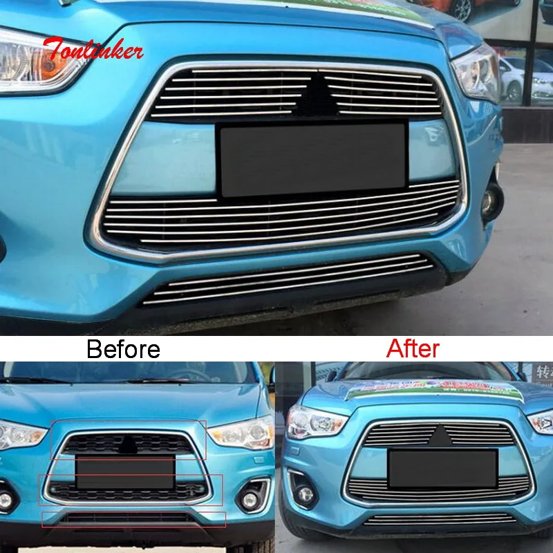 Tonlinker наклейки на передний гоночный чехол для Mitsubishi ASX 2011 19 Стайлинг автомобиля 2 4