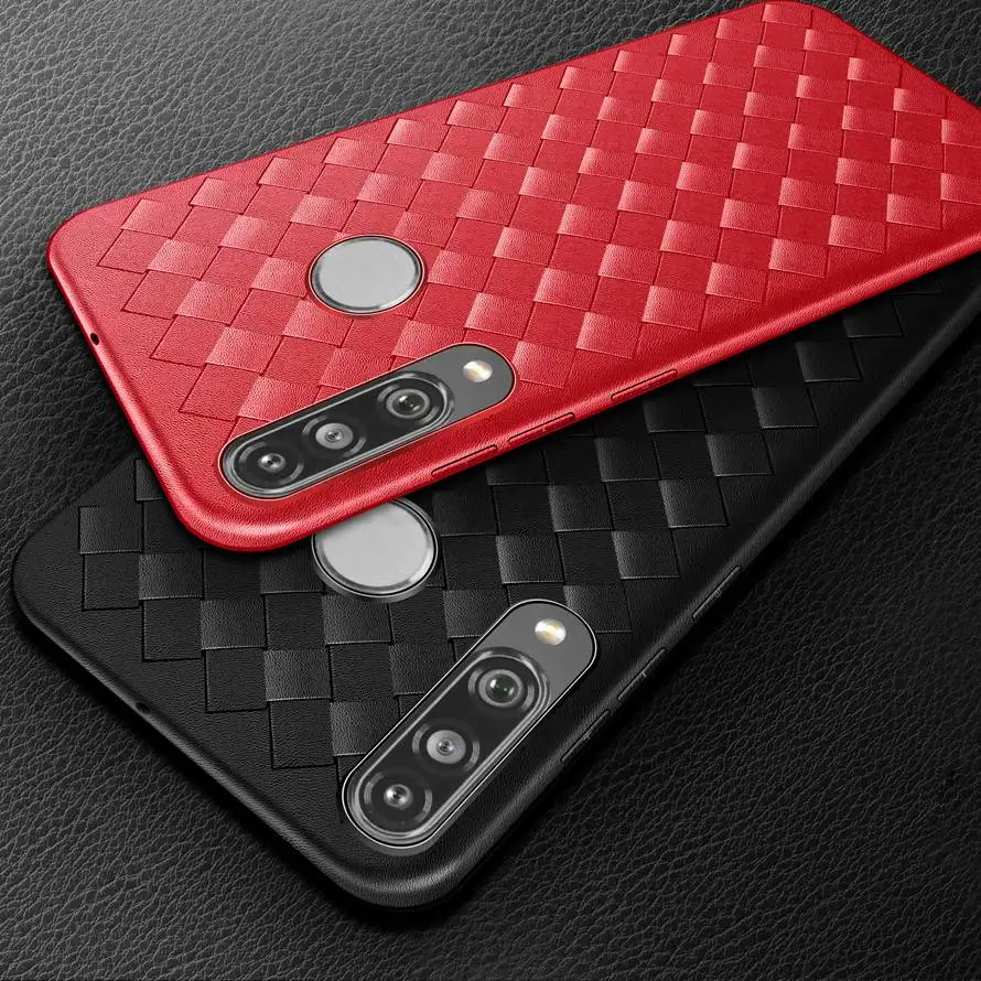 Простой чехол для Huawei P30 Lite искусственная кожа с 3D рисунком мягкая задняя крышка