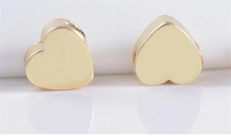 5 мм Золотое Сердце Шарм Пространство Свободных Шариков Подходящее DIY Браслет