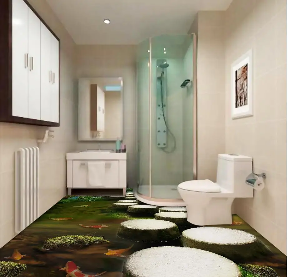 3d напольные обои с рисунком ПВХ Самоклеящиеся изображением заводского края