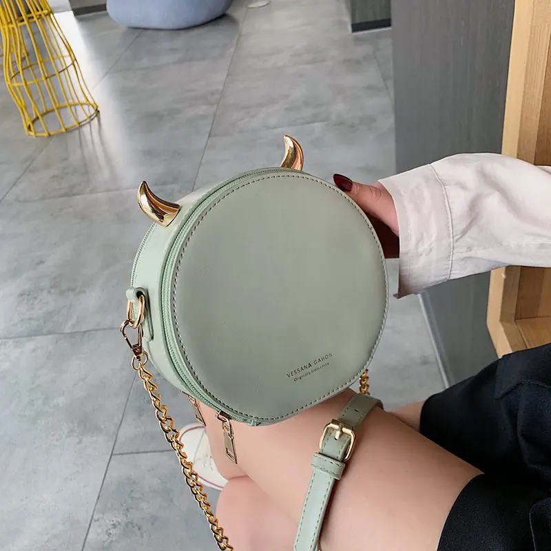 Для женщин круглый милый обоих углов Crossbody сумки кожа Мода плеча молния