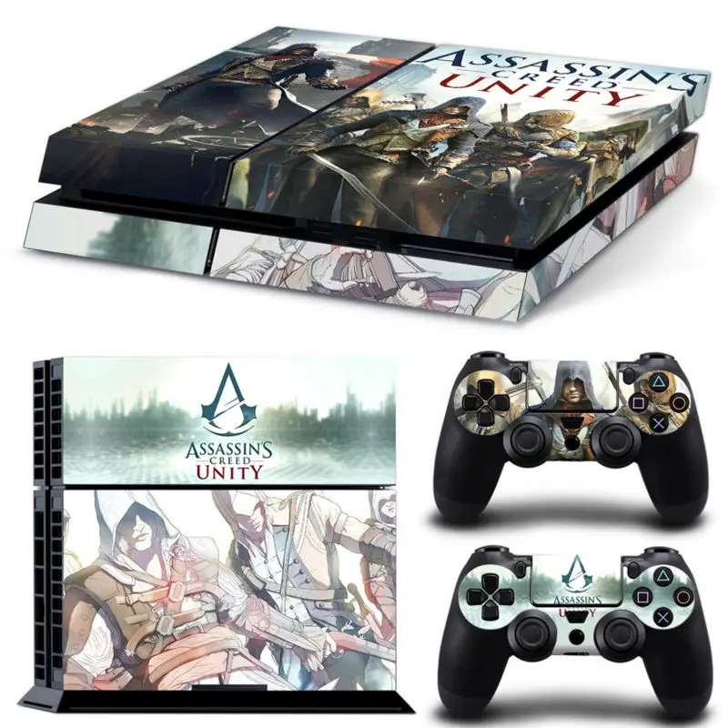 Для Assassins creed единство Наклейку Кожи PS4 Playstation 4 Console + 2 Контроллера Этикета Винила |