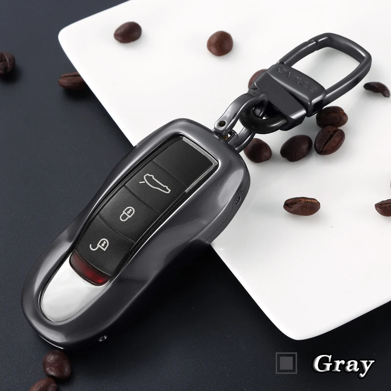 

1PC Car Key Case Aluminum Alloy Smart Key Cover Case Shell Storage Bag For Porsche Panamera Cayenne Macan 911 Carrera Boxster