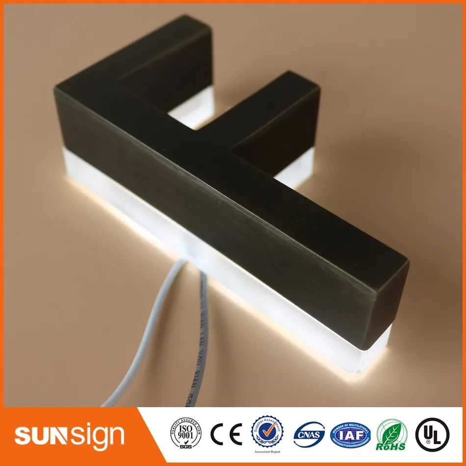 Outdoor archaize stainless steel led sign storefront logo lighting signage