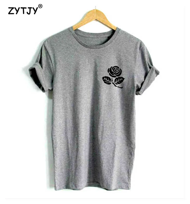 Женская футболка с цветочным принтом и карманами повседневная хлопковая