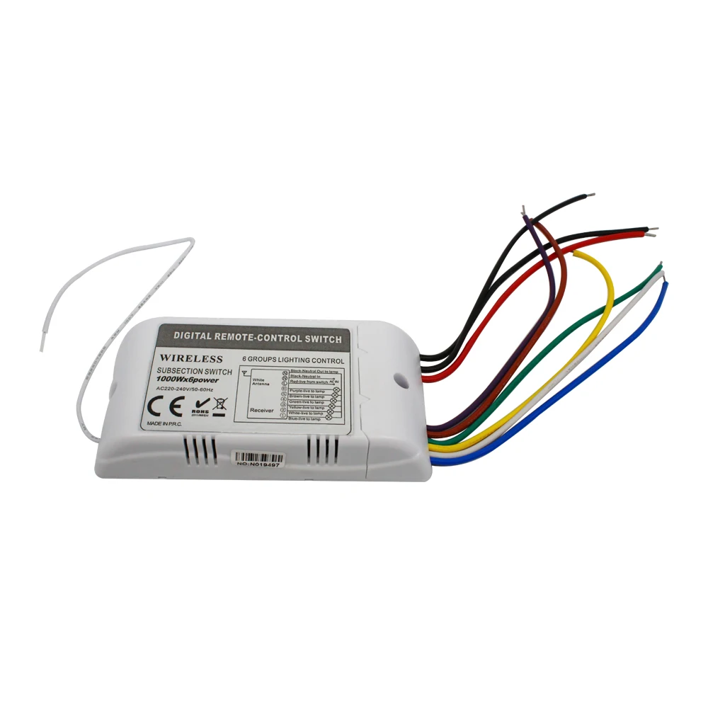 6-канальный на включения/выключения AC220V RF Беспроводной дистанционного Управление переключатель цифровой пульт дистанционного Управление для лампы и светильник Управление переключатель