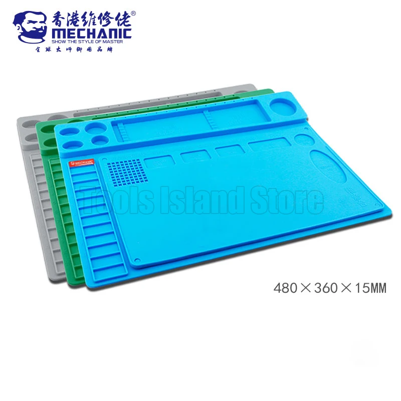 

MECHANIC Heat Insulation Silicone Pad Desk Mat Maintenance Platform for phone BGA Soldering Repair Station with Magnetic Section