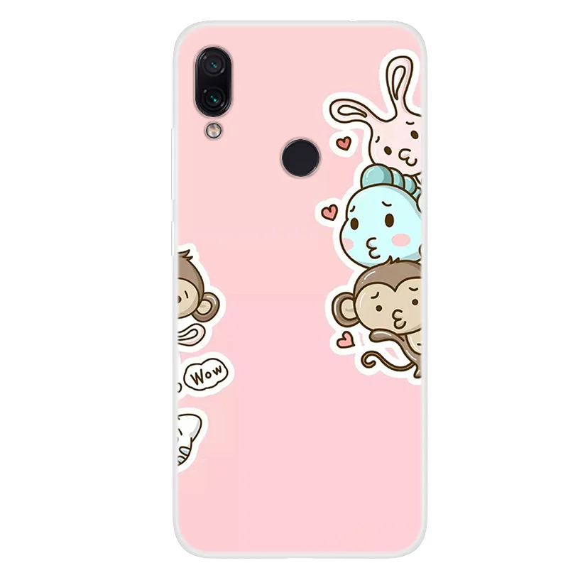 Модный милый чехол для телефона с мультяшными животными Xiaomi Redmi 7 рисунком мягкий