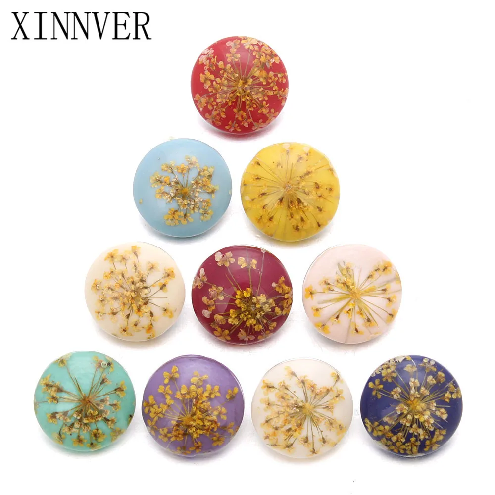 10 шт./лот 9 видов цветов разноцветные полимерные цветы 18 мм кнопки для женщин