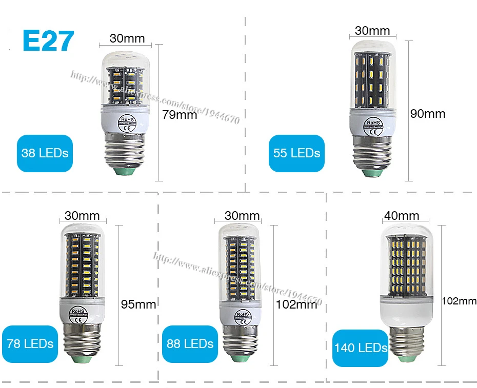 38-140 светодиодный s лампада светодиодные лампы «Кукуруза» E27 E14 220V светильник SMD5730 2 Вт 3 Вт 4,2 Вт 4,7 Вт 7,5 Вт теплый белый холодный белый Bombilla Ampoule Lampara
