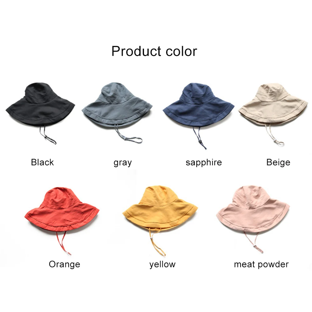 

Portable Multifunctional Sunhat Women Summer Beach Wide Brim Sunscreen Outdoor Travel Hat Rolled Double-sided Fisherman Hats