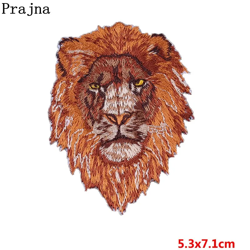 Черный никель Prajna, тигр, Лев, волк, леопард, вышивка, железные нашивки, наклейки на одежду, аниме, аппликация, значок для джинсов, украшения одежды - Цвет: Черный никель