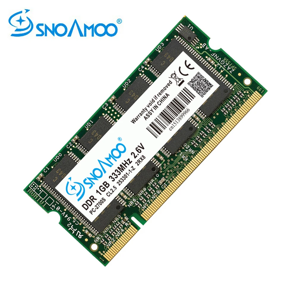 gb para Notebook So-dimm Snoamoo Laptop Memória Ram Ddr 400 333 Mhz – Pc-3200 Pc-2700 Sodimm 200 Pinos 1024mb 1 Lifetime Ddr1