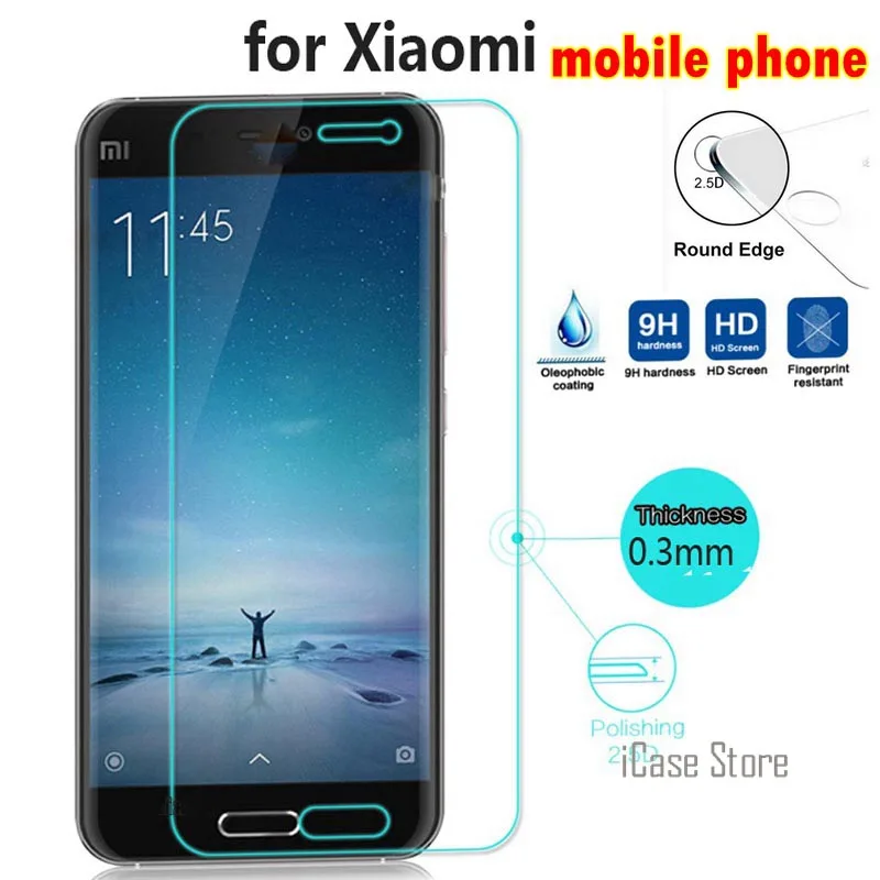 Защитная пленка из закаленного стекла для Xiaomi mi2 mi3 mi4 mi5 4C 4i 4S redmi note 2 note1 note2 note3 4 3 S