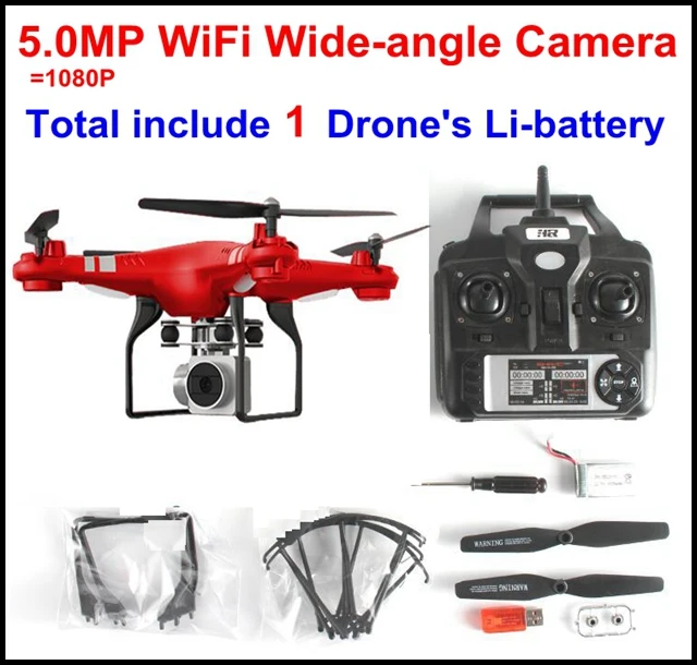 Обновление SH5H Радиоуправляемый Дрон Квадрокоптер вертолет Wi-Fi FPV широкоугольный 1080P камера 4CH удержание высоты RTF V z5 f11 s20w s30w s70w Дрон - Цвет: Red sh5h 1080P 1b