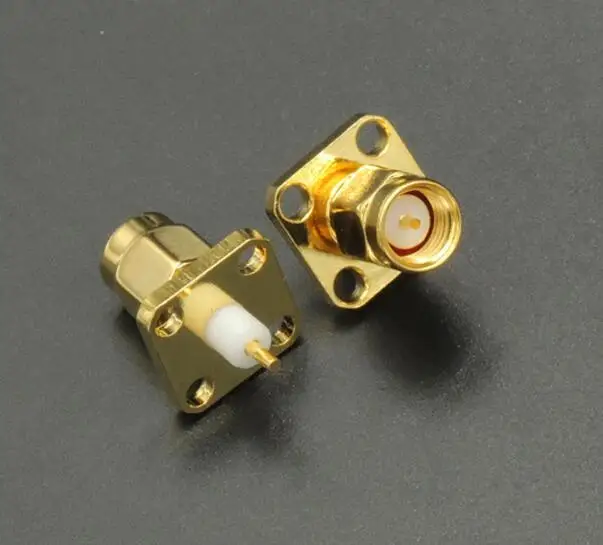 Штекерный разъем SMA с 4 отверстиями для монтажа на панели соединитель провода