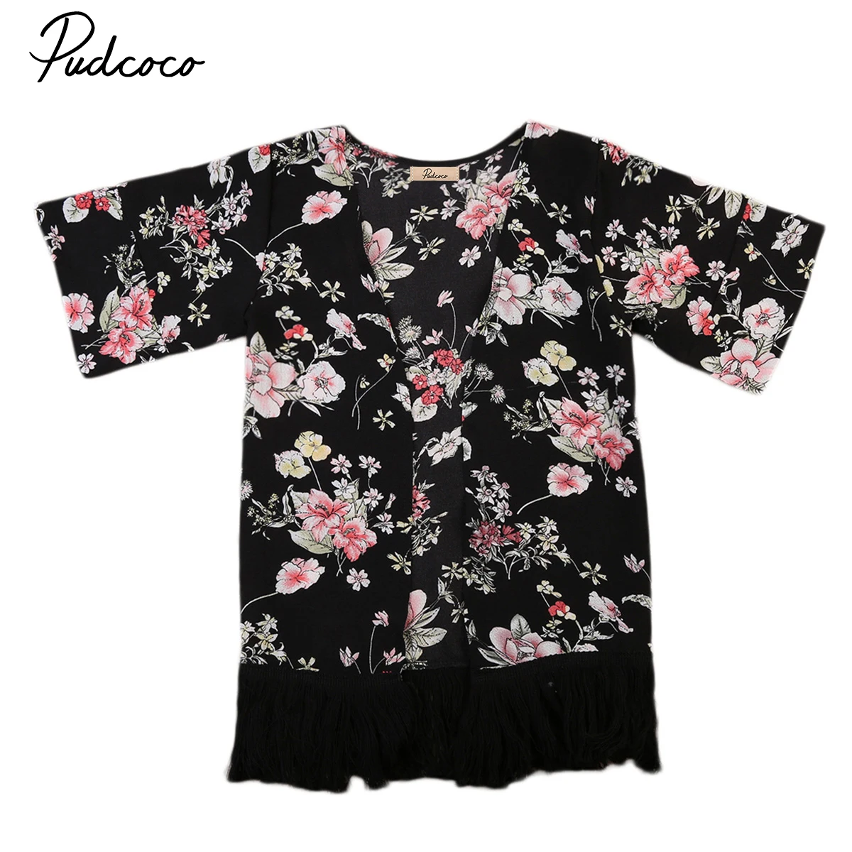 Floral Toddler Kids Girls Coat Fashion Infant Baby Summer Tassel Chiffon Cardigan Outfits Kimonos Sunsuit Cover | Детская одежда и