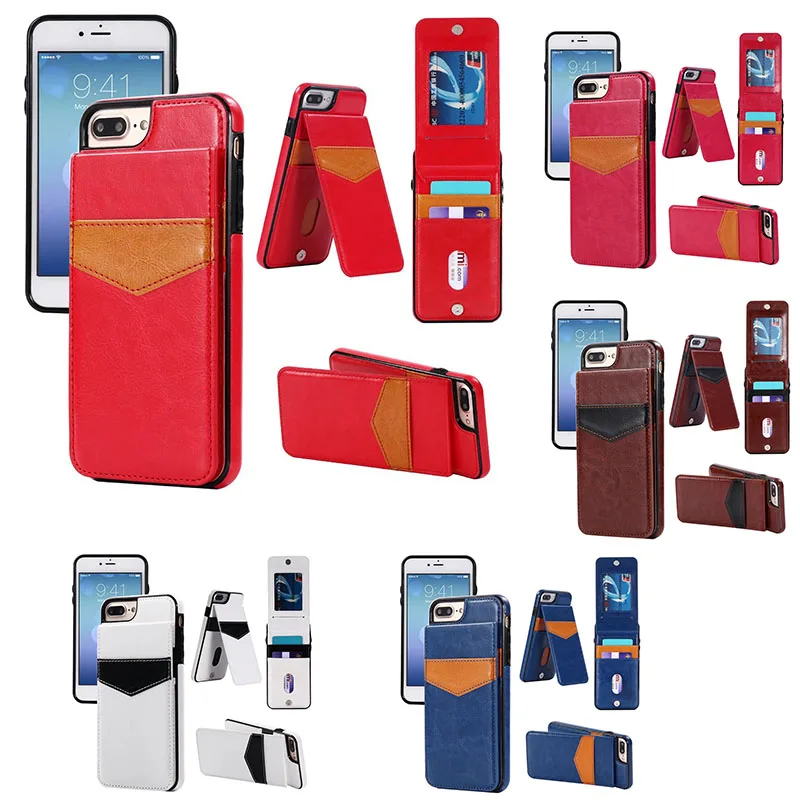 Роскошные кожаные для iPhone 5 5S SE 6 6S 7 8 plus флип чехол кожаный карта пакет функция