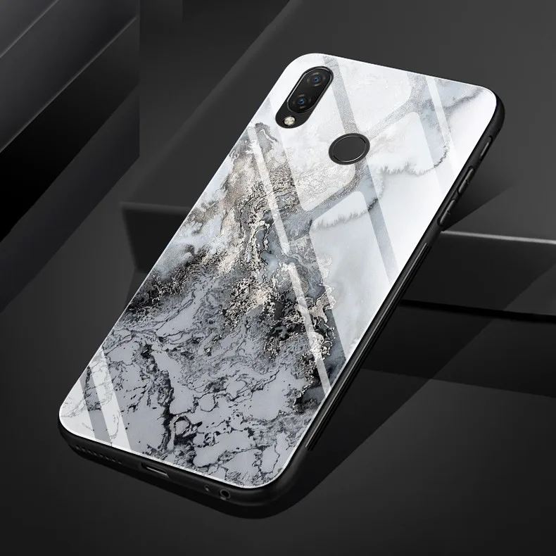 Marble Tempered Glass Case for Huawei Nova 2 Plus 2S 2i 3 3i 3E 4 E P20 Lite P20pro Y9 2018 2019 Phone Cover |