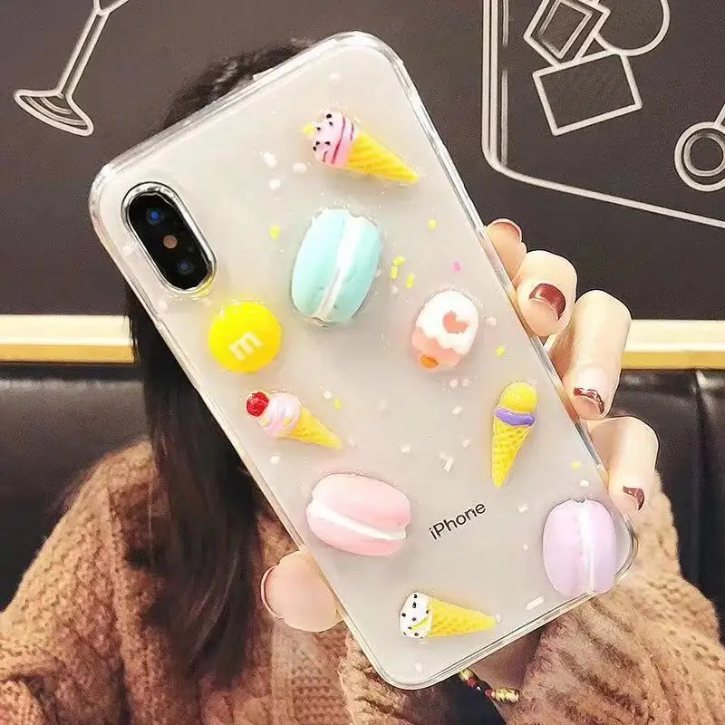 Чехлы для Apple IPhone 6 6s 7 8 Plus X S Xr Xs Max милые 3D чехлы с мороженым торт макарон оболочка