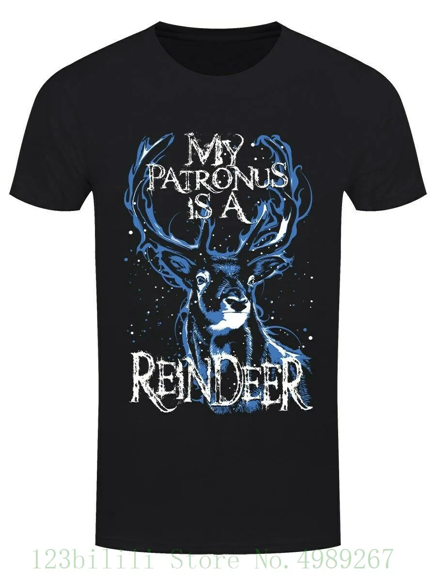 Футболка My Patronus это мужские черные футболки с оленем Летние Стильные Модные
