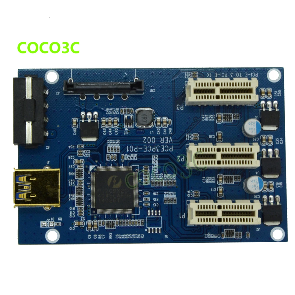 External & Internal 1 to 3 PCI express 1X slots Riser Card Expansion adapter PCI-e Port Multiplier