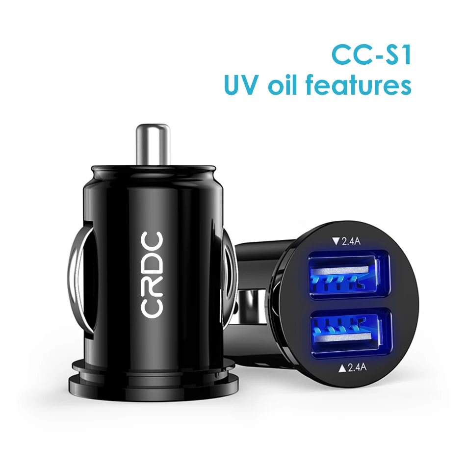 CRDC Dual USB Автомобильное зарядное устройство Быстрая/быстрая зарядка мобильного телефона автомобильное зарядное устройство адаптер для iPhone 7 6s samsung Lg Xiaomi автомобильное зарядное устройство для телефона - Тип штекера: CC-S1