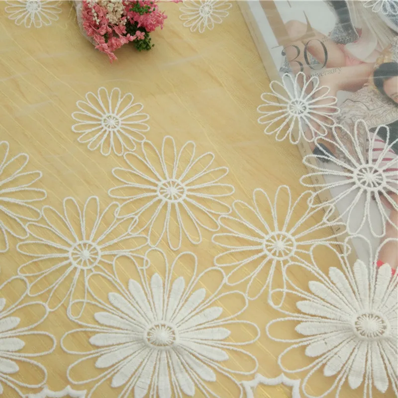 2 ярда африканская кружевная ткань белый новый продукт пряжа из чистого хлопка с