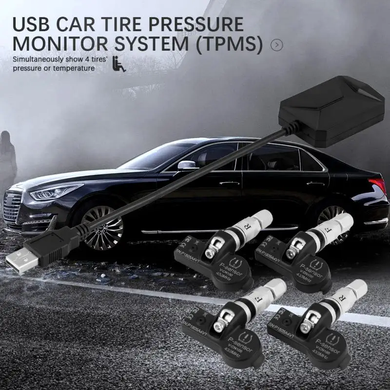 USB-датчик давления в шинах TPMS внутренние датчики для Android автомобильный