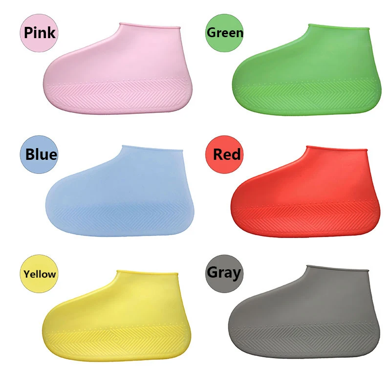 Outdoor Waterproof Silicone Covers Shoe Protectors Rainproof Skidproof Over Shoes Boots Rain Socks For Cycling Camping Fishing