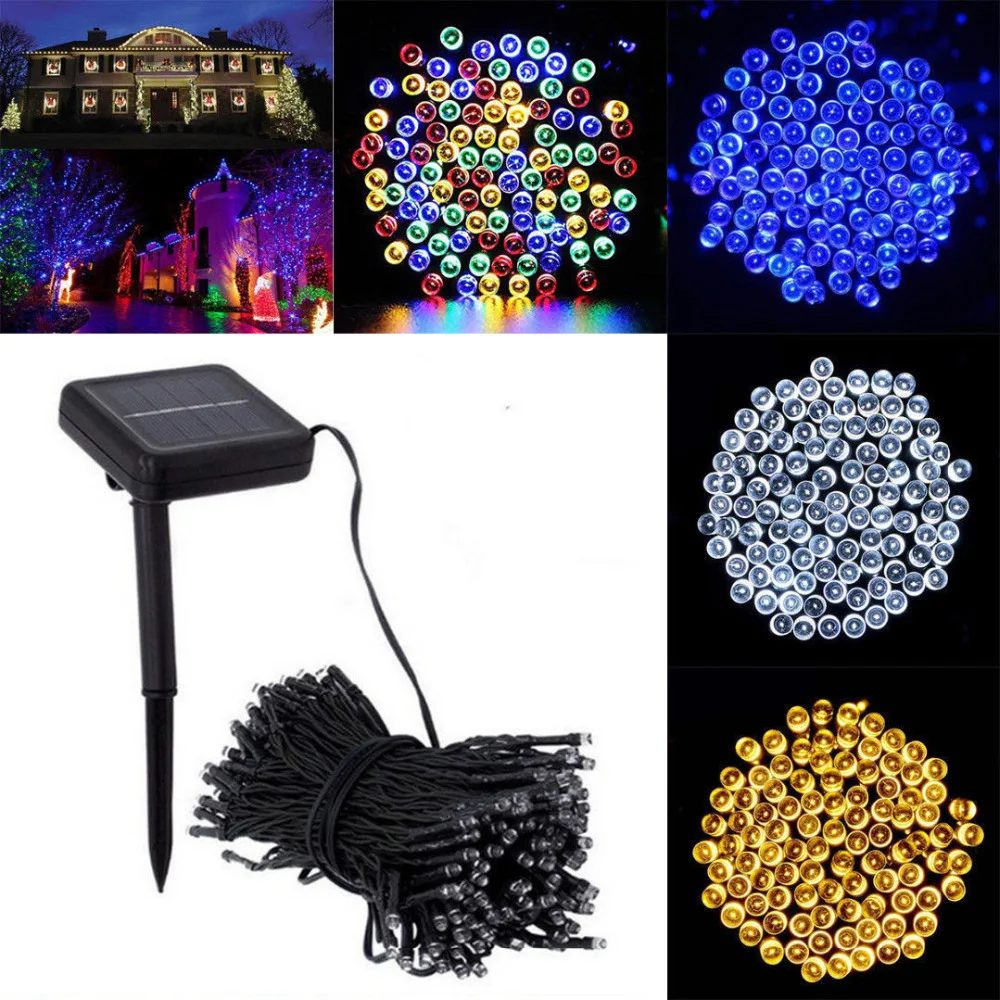 12 м 100 LED Солнечная энергия Сказочный свет гирлянда лампа для вечеринки