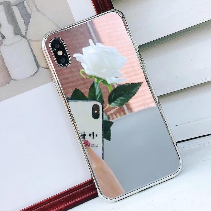 Модная губная помада косметическое зеркало чехол для телефона Капа iphone X XS 6s 6 7 8