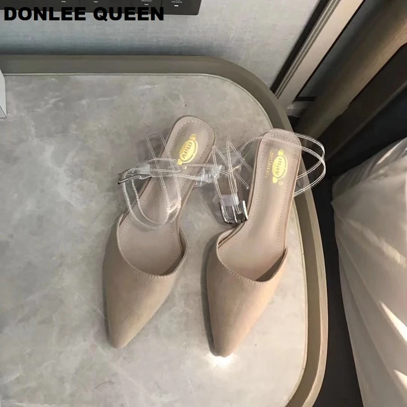 DONLEE QUEEN/женские босоножки с ремешками на лодыжках слипоны низком каблуке туфли