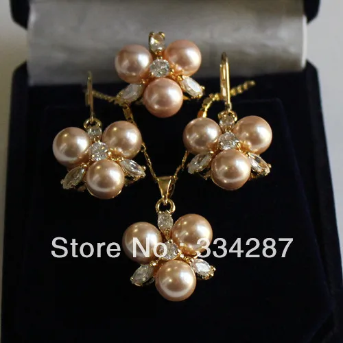 Fine Jewelry Yellow GP Black/blue/pink/red/coral/gold South sea shell pearl earring pendant ring set | Украшения и аксессуары