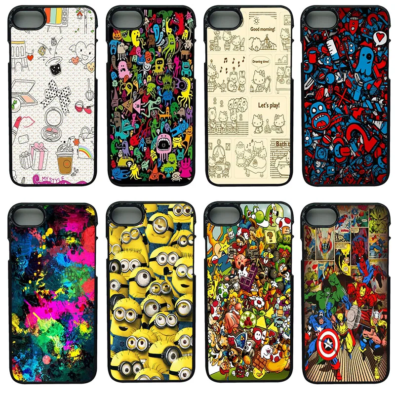 Fashion Cartoon Abstract Cell Phone Cases Hard Plastic Case Cover for iphone 8 7 6 6S PLUS X 5S 5C 5 SE iPod Touch 4 |