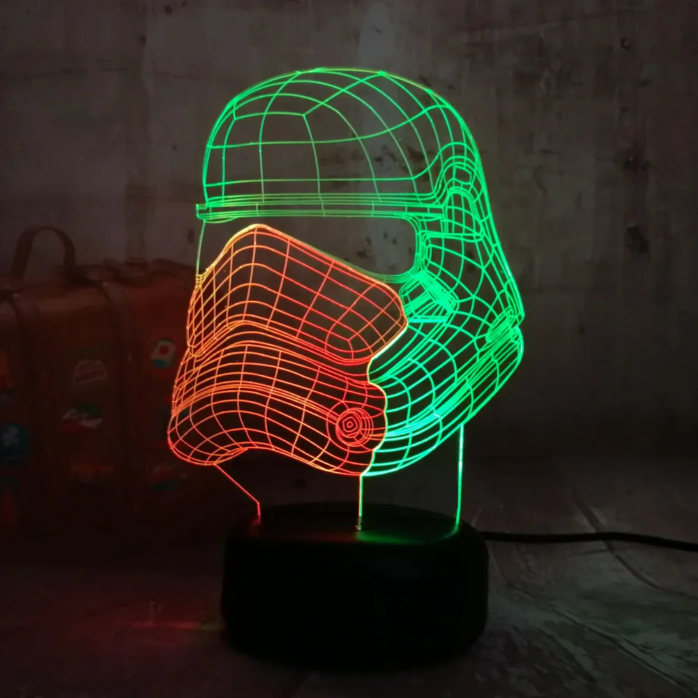Смешанный двухцветный 3D Звездные войны серии RGB Новинка Светодиодный Ночник
