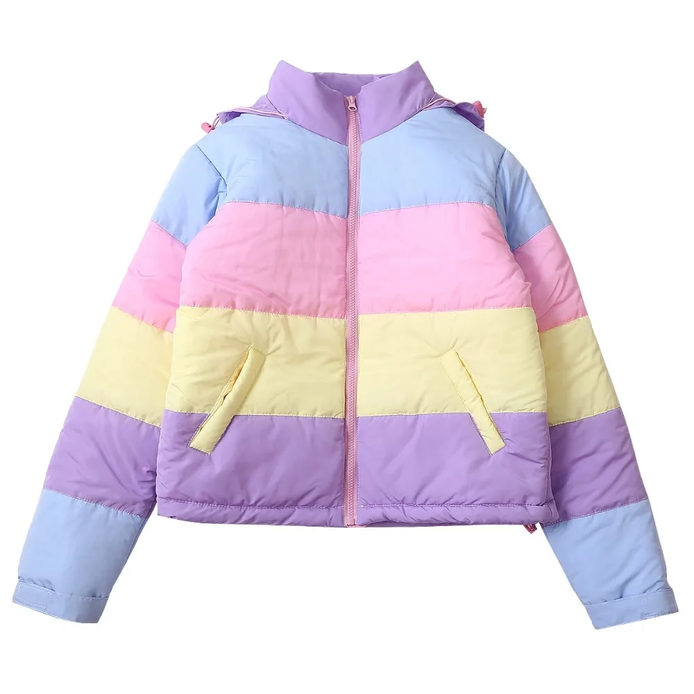 Женская модная английская зимняя куртка с капюшоном Makaron Stitch Parkas